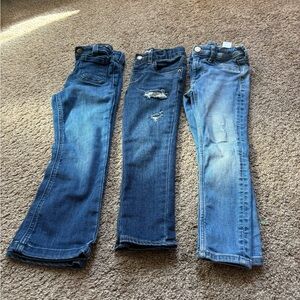 Set of Three Blue Denim Jeans for Kids